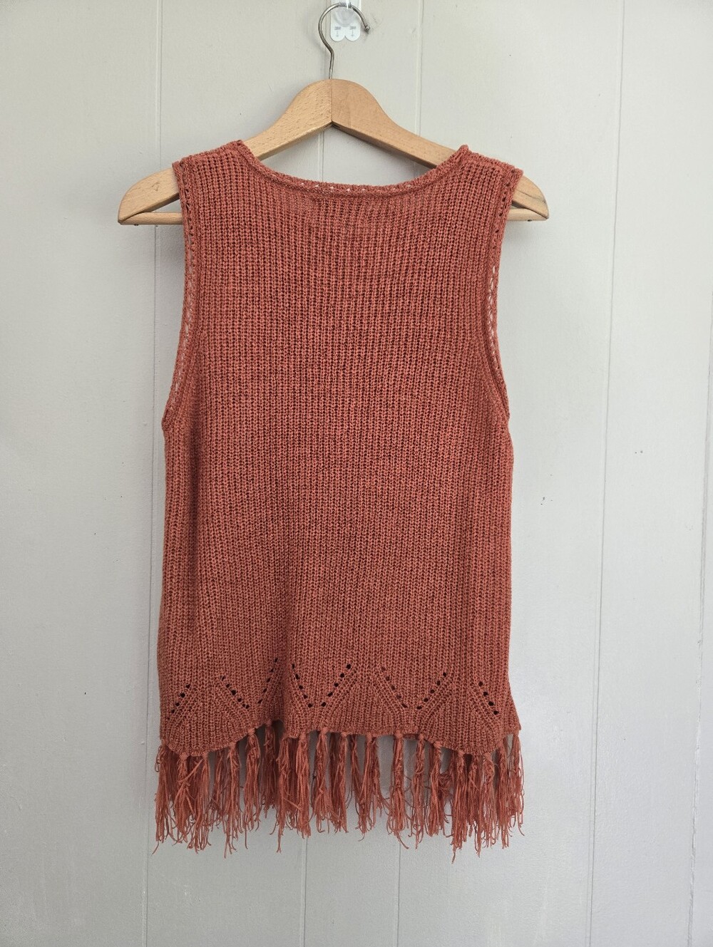 Anthropologie Pepin Rust Fringe Knit Tank - Picture 5 of 9